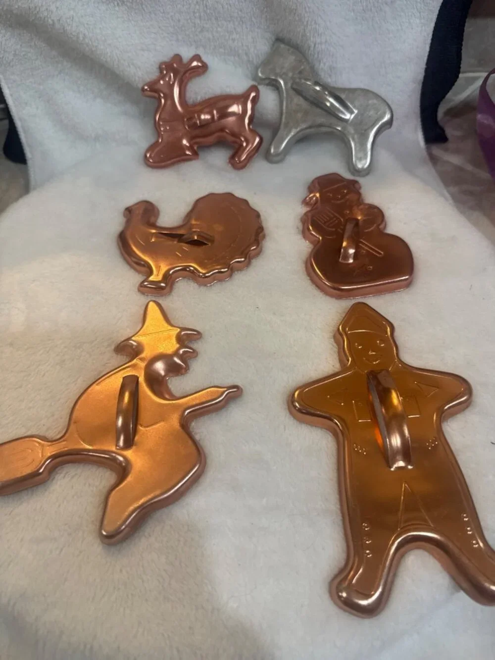 Vintage Copper Seasonal Cookie Cutters, Set of 6